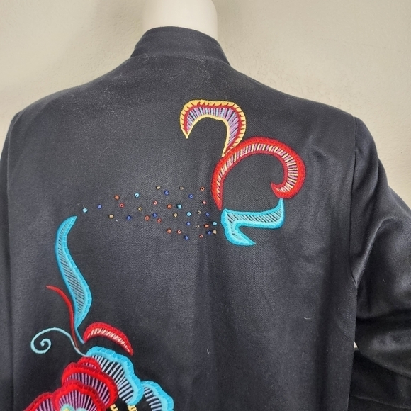 Alex Kim Boho Embroidered Black Jacket Size L - Picture 2 of 12